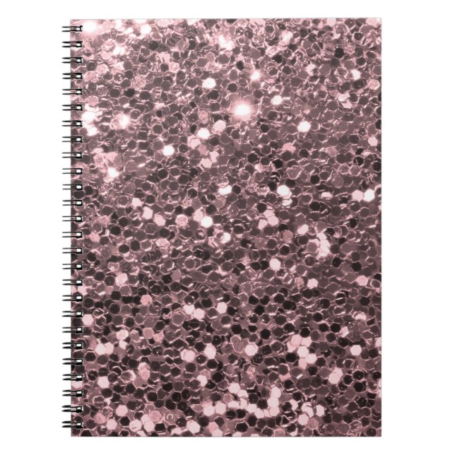 Rose Gold Faux Glitter Sparkles Notebook (Front)