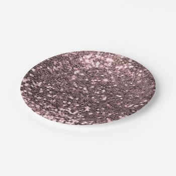 Rose Gold Faux Glitter Sparkles Paper Plates by glamgoodies at Zazzle