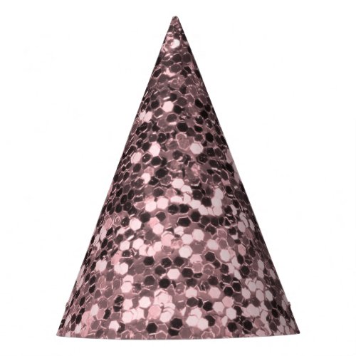 Rose Gold Faux Glitter Sparkles Party Hat