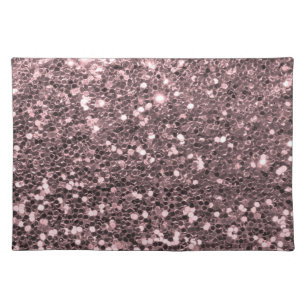 Rose Gold Faux Glitter Sparkles Placemat