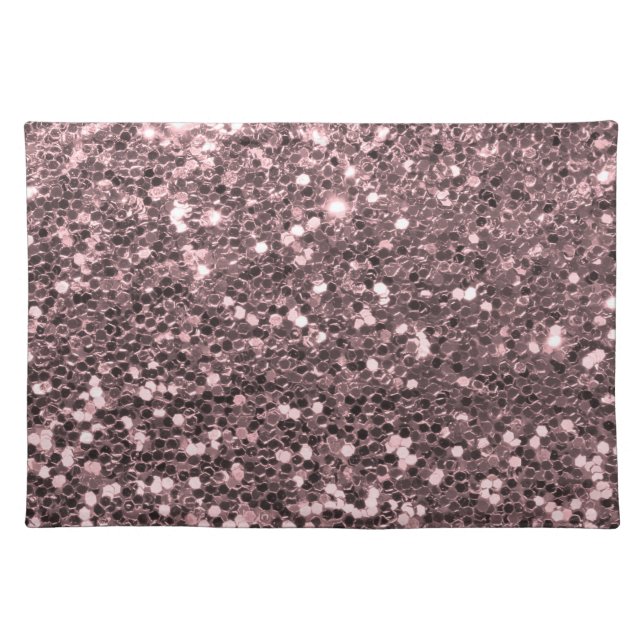 Rose Gold Faux Glitter Sparkles Placemat (Front)