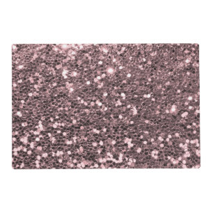 Rose Gold Faux Glitter Sparkles Placemat
