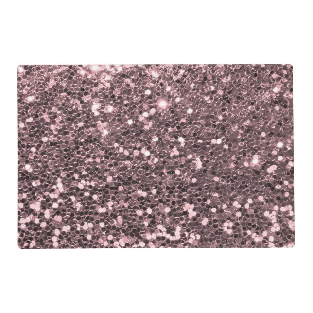 Rose Gold Faux Glitter Sparkles Placemat (Front)