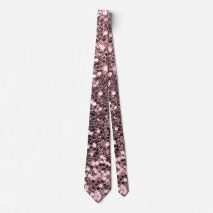 Rose Gold Faux Glitter Sparkles Tie