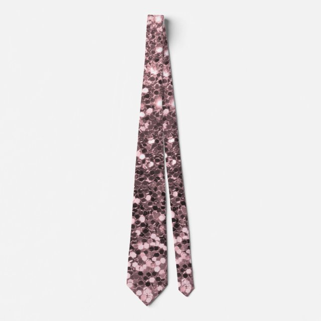 Rose Gold Faux Glitter Sparkles Tie (Front)