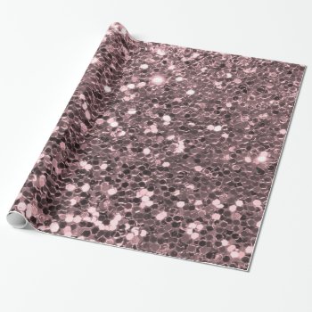 Rose Gold Faux Glitter Sparkles Wrapping Paper by glamgoodies at Zazzle