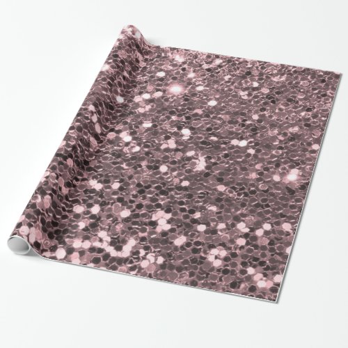 Rose Gold Faux Glitter Sparkles Wrapping Paper