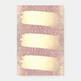 Rose Gold Faux Gold Foil Sparkle List Post-it Notes