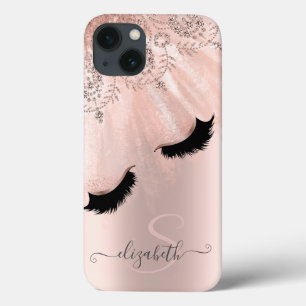 Rose Gold Faux Lashes Rose Gold iPhone 13 Case