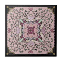 Rose Gold Faux Marble Mandala