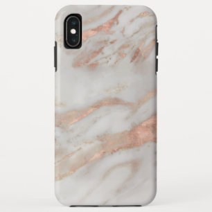 Rose-gold faux marble texture iPhone XS max case
