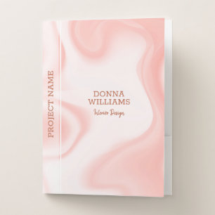 Rose-gold Faux Marble Texture Pocket Folder