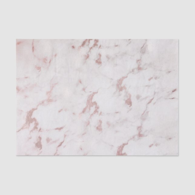 Rose-gold faux marble tissue paper (Front)