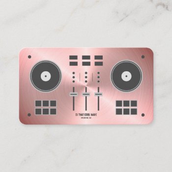 Rose Gold Faux Pro-dj Controller Business Card by SpinNationStore at Zazzle