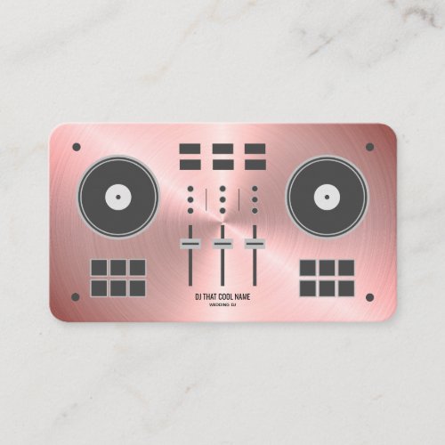 Rose Gold Faux Pro_DJ Controller Business Card