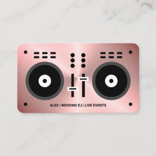 Rose Gold Faux Wedding DJ Business Card