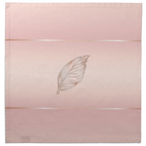Rose Gold Feather Blush Gradient Cloth Napkin
