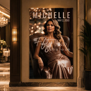 Rose Gold Fifty and Fabulous Glamour Banner