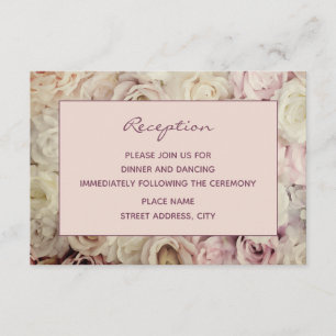 Rose Gold / Fig Pink Wedding Reception Cards