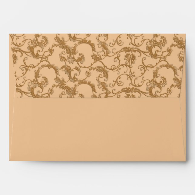 Rose Gold Filigree Elegant Envelope (Back (Top Flap))