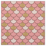 Rose gold fish scale pattern with glitter effect fabric