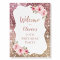 Rose gold floral any age birthday welcome sign