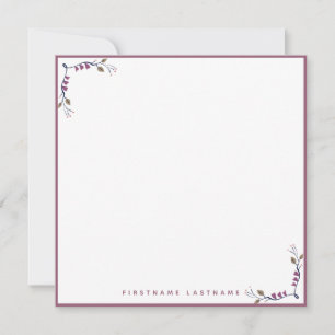 Rose Gold Floral Border Note Card