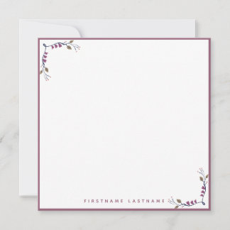 Rose Gold Floral Border Note Card