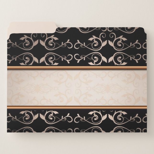 Rose Gold Floral Damask File Folder (Front Left)
