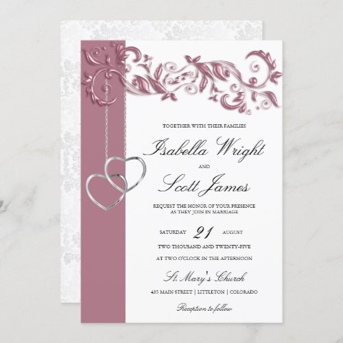 Rose Gold Floral Design Invitation