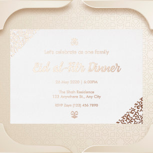 Rose Gold Floral Eid al-Fitr Foil Invitation