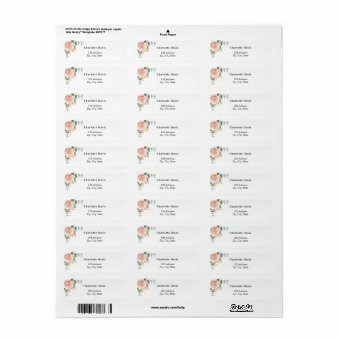 Rose gold floral eucalyptus return address label | Zazzle