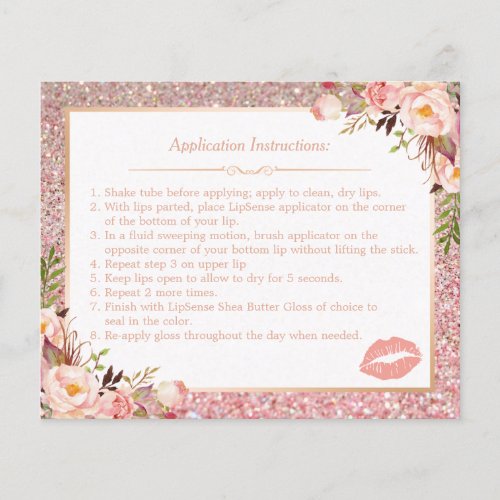 Rose Gold Floral Makeup Lips Instruction Tips Flyer