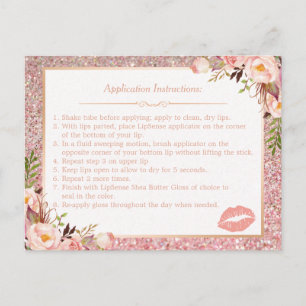 Rose Gold Floral Makeup Lips Instruction Tips Postcard
