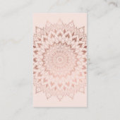 Rose gold floral mandala blush yoga instructor business card (Back)