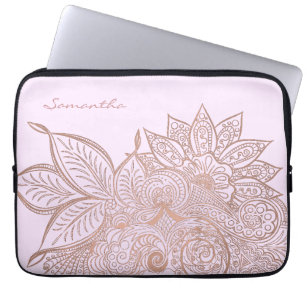 Customized Laptop Sleeve Cornflower Blue Mandala Full Printed Laptop Case Dust-Proof Polyester Laptop Sleeve for Co-Workers Friends White 13inch 