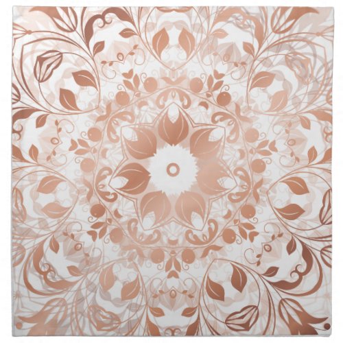 Rose Gold Floral Mandala Napkin