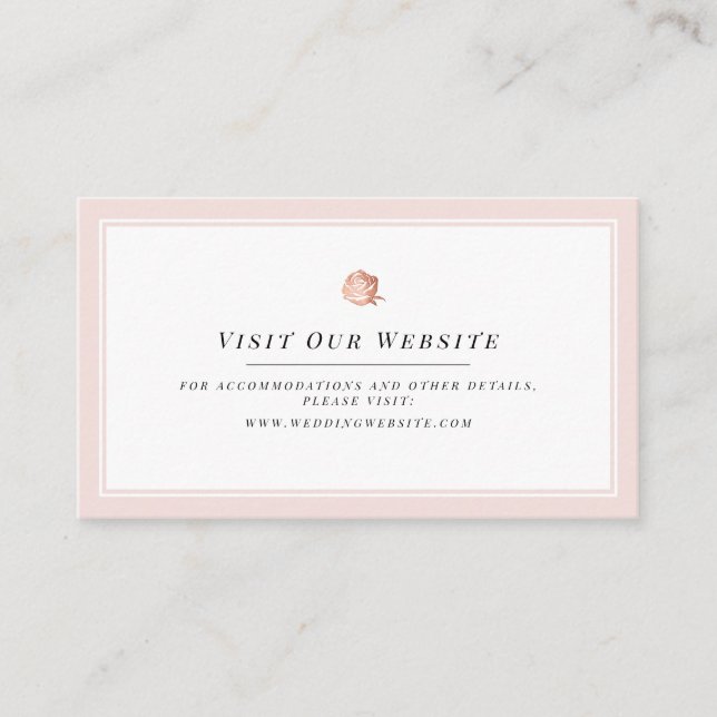 Rose gold floral minimalist website Insert card (Front)