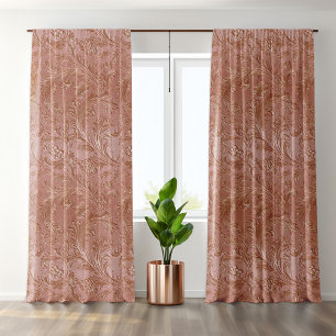 Rose-Gold Floral pattern Blackout Curtains