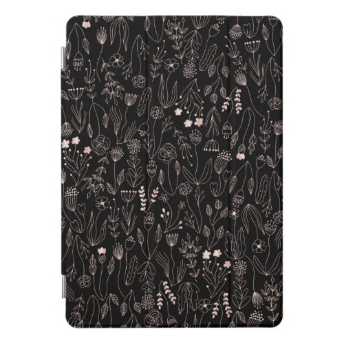 Rose Gold Floral Pattern iPad Pro Cover