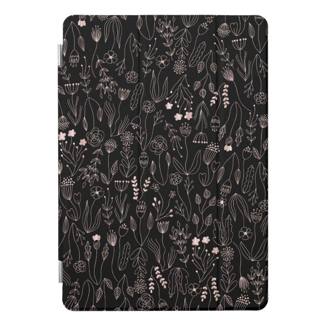 Rose Gold Floral Pattern iPad Pro Cover (Front)