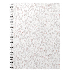 Rose Gold Floral Pattern Notebook