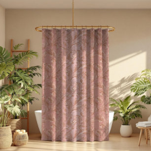 Rose-Gold Floral pattern Shower Curtain