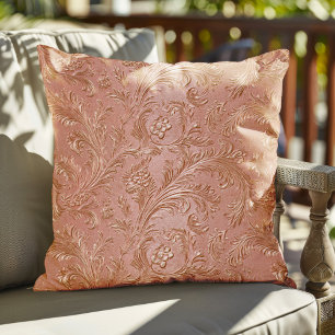 Rose-Gold Floral pattern Throw Pillow