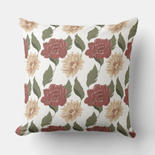 Rose Gold Floral Pillow
