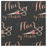 Rose Gold floral Scissors Hairstylist Hair Salon Fabric