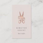 Rose Gold Floral Scissors Logo Hairstylist