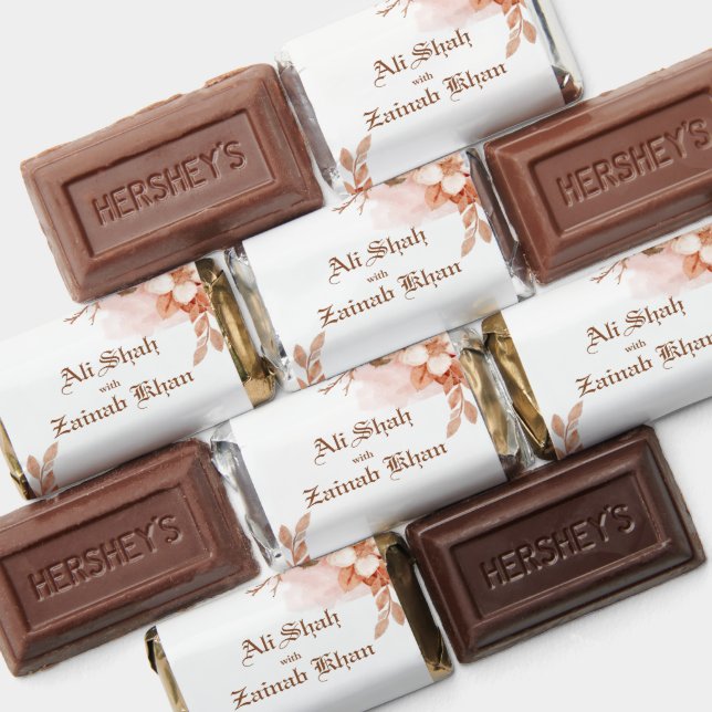 Rose Gold Floral Walima Islamic Wedding  Hershey's Miniatures (Assorted)