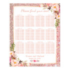 Rose Gold Floral Wedding Seating Plan Chart