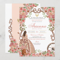 Rose Gold Floral Western Elegant Quinceanera